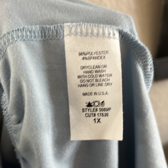 NWT Entro blue swing dress 1x plus tiered ruffle short sleeveless mini midi - Picture 5 of 5